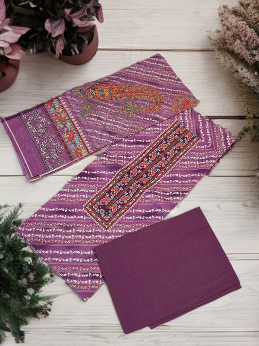 High Quality Unstiched Salwar Kameez/Product Name- Lavender