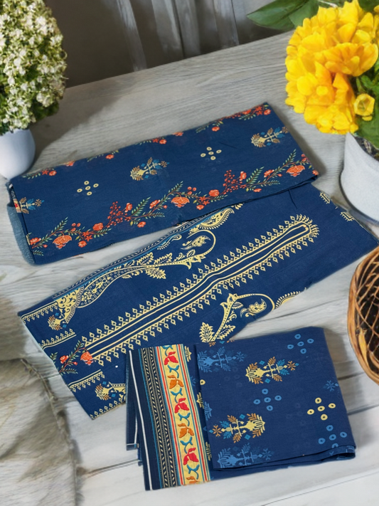High Quality Unstiched Salwar Kameez/Product Name- Ocean Blue